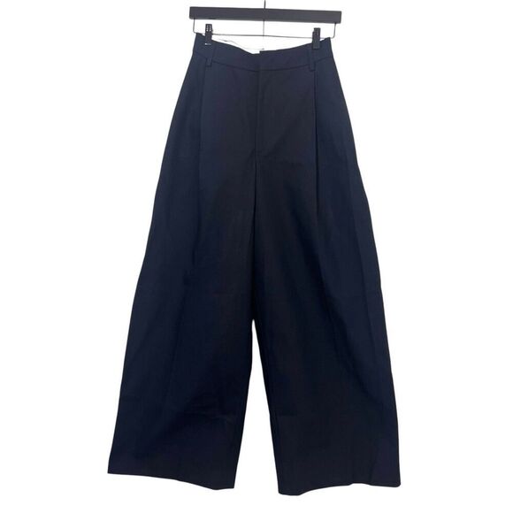 Tommy Hilfiger Chino Pants‎ Womens M Navy High Waist Wide Leg Preppy Academia